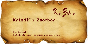 Krisán Zsombor névjegykártya