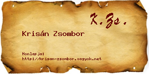 Krisán Zsombor névjegykártya